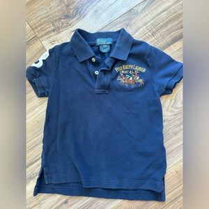 Navy Boys 2T Polo with Numbered Sleeve